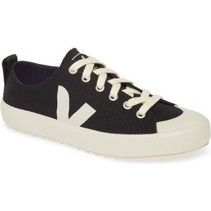 Veja sneaker brand that's making a difference. Nova Canvas Sneaker in black.